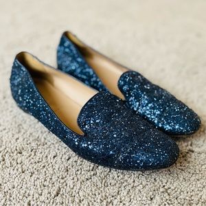 J. Crew Women’s Blue Darby Glitter Loafers